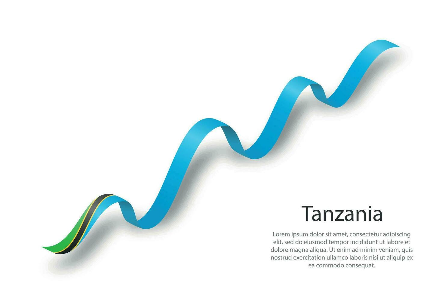 agitant un ruban ou une bannière avec le drapeau de la tanzanie vecteur