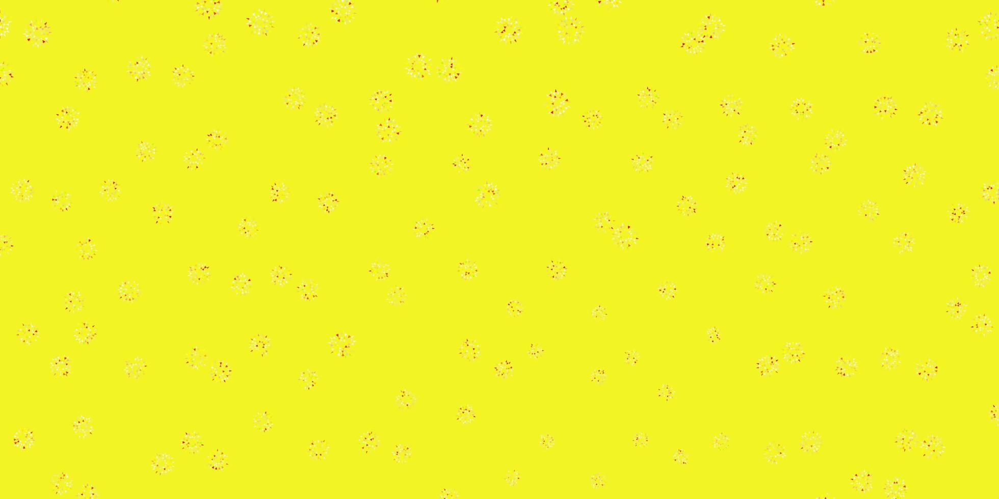 texture de griffonnage de vecteur jaune rouge clair avec des fleurs