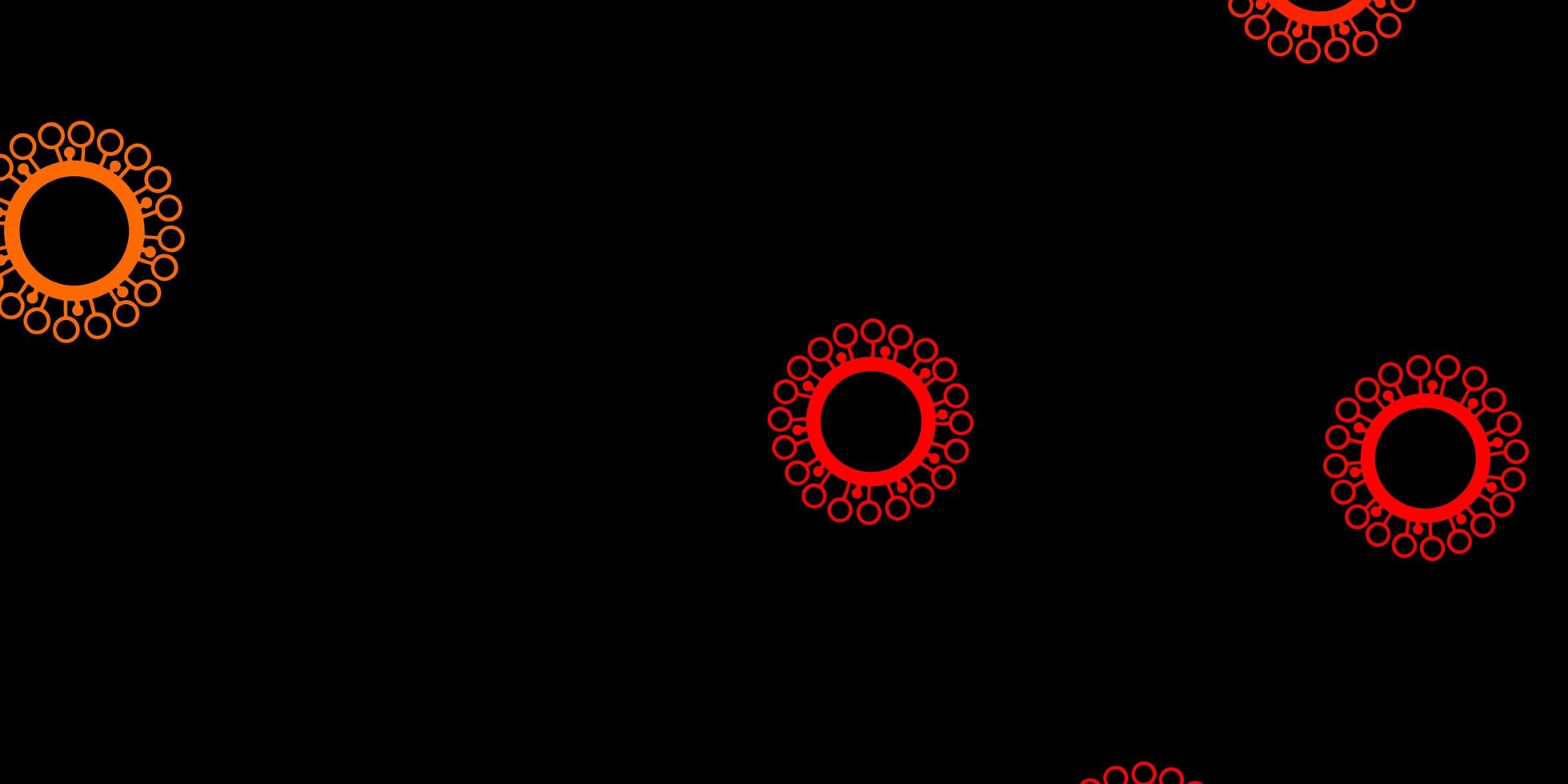 motif vectoriel jaune rouge foncé avec des éléments de coronavirus