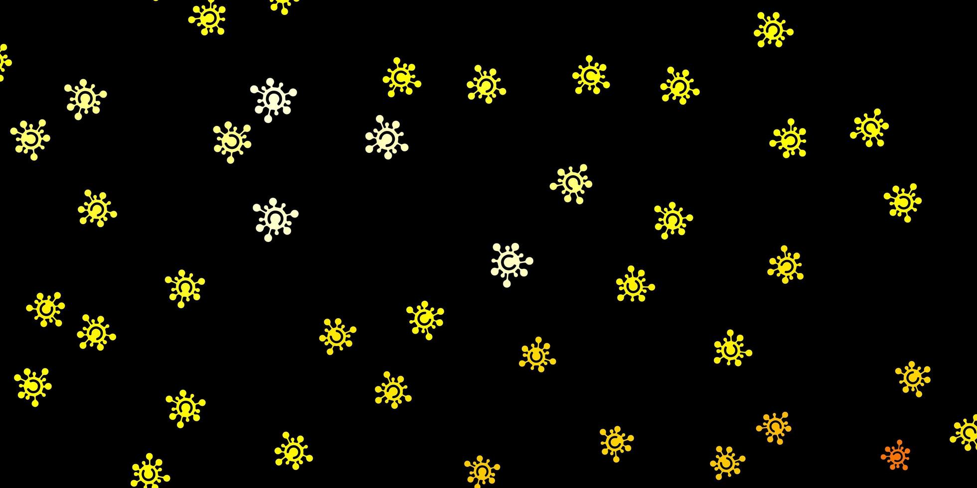 modèle vectoriel jaune foncé avec des éléments de coronavirus