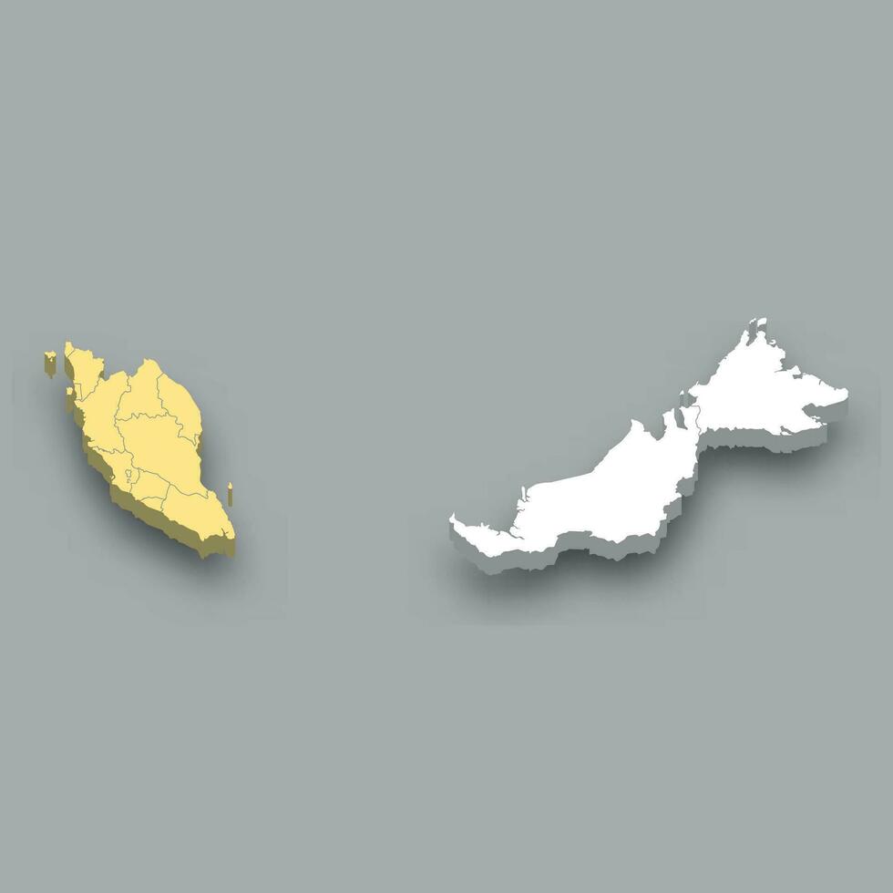 Ouest Région emplacement dans Malaisie carte vecteur