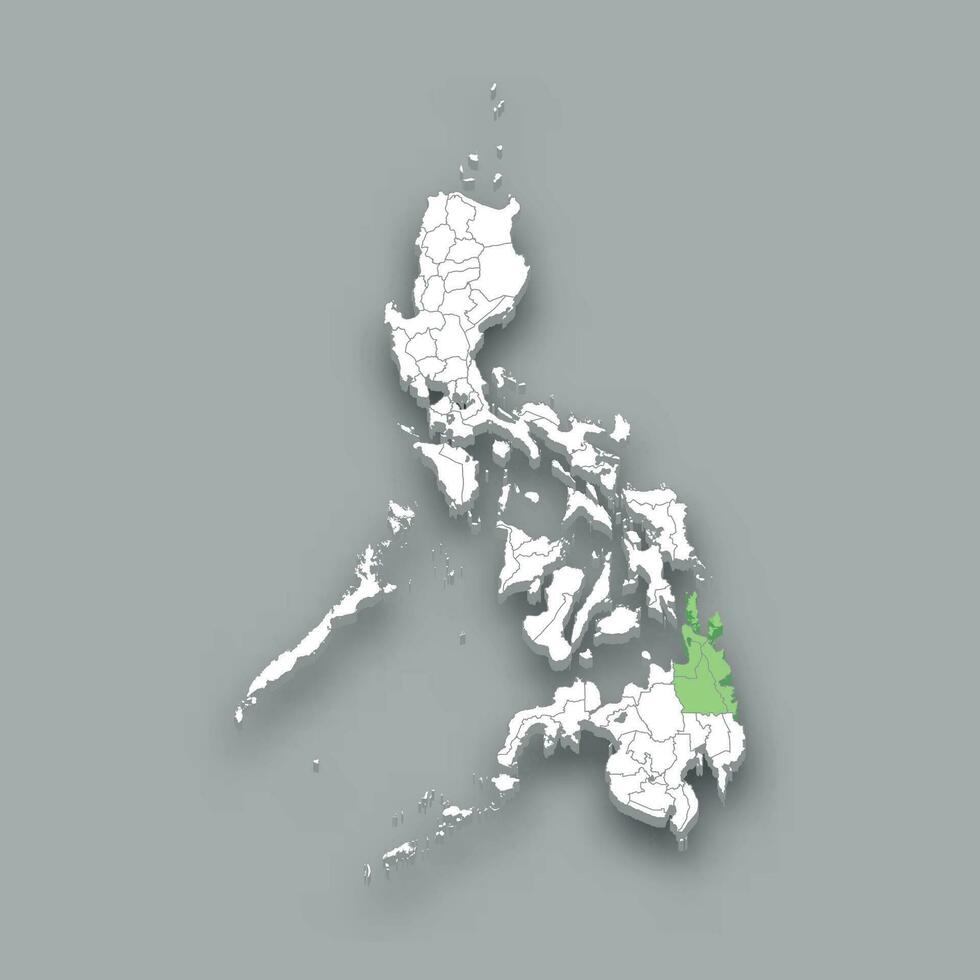 caraga Région emplacement dans philippines carte vecteur