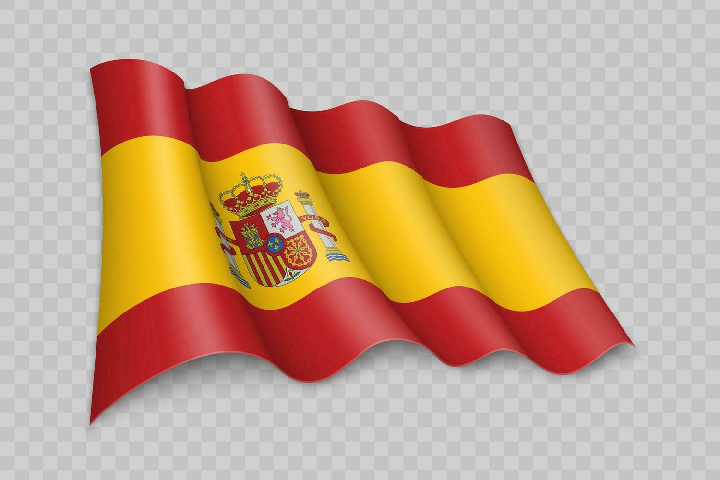 3d réaliste agitant drapeau de Espagne vecteur