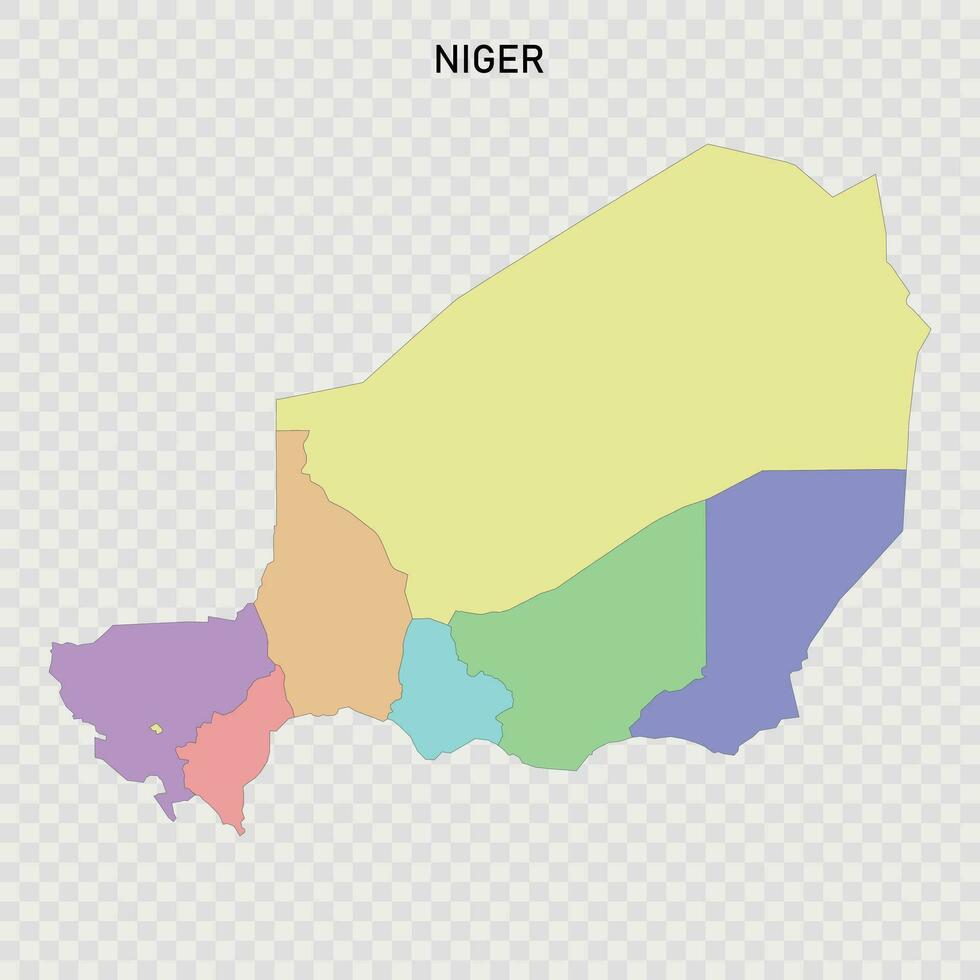 isolé coloré carte de Niger vecteur