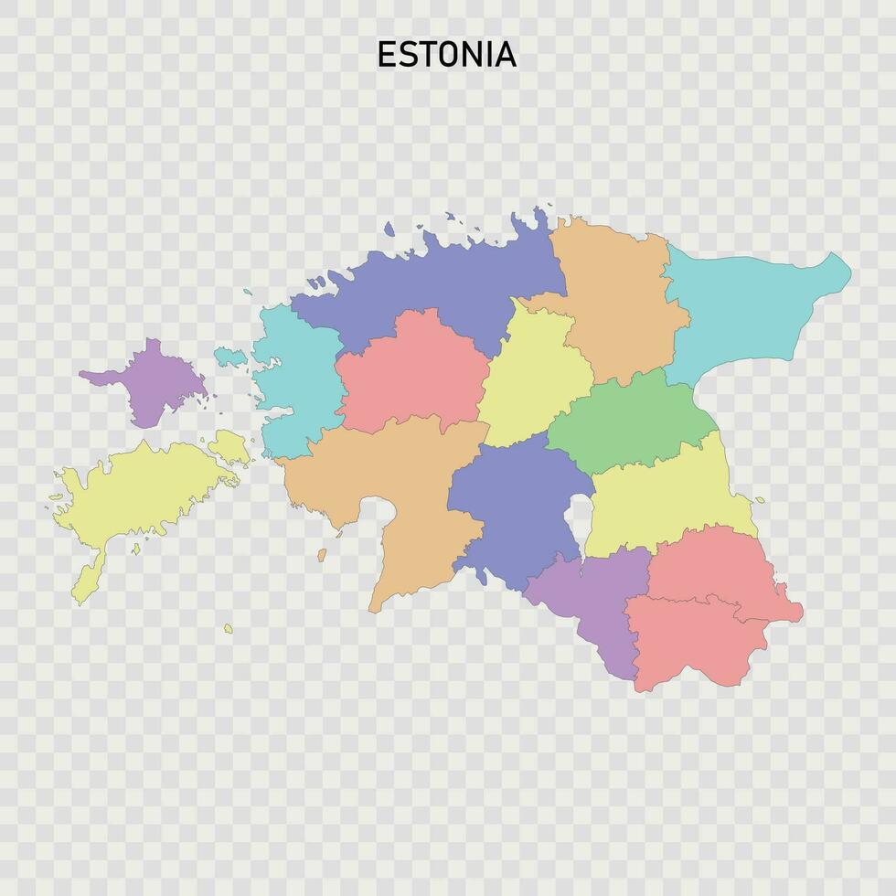 isolé coloré carte de Estonie vecteur