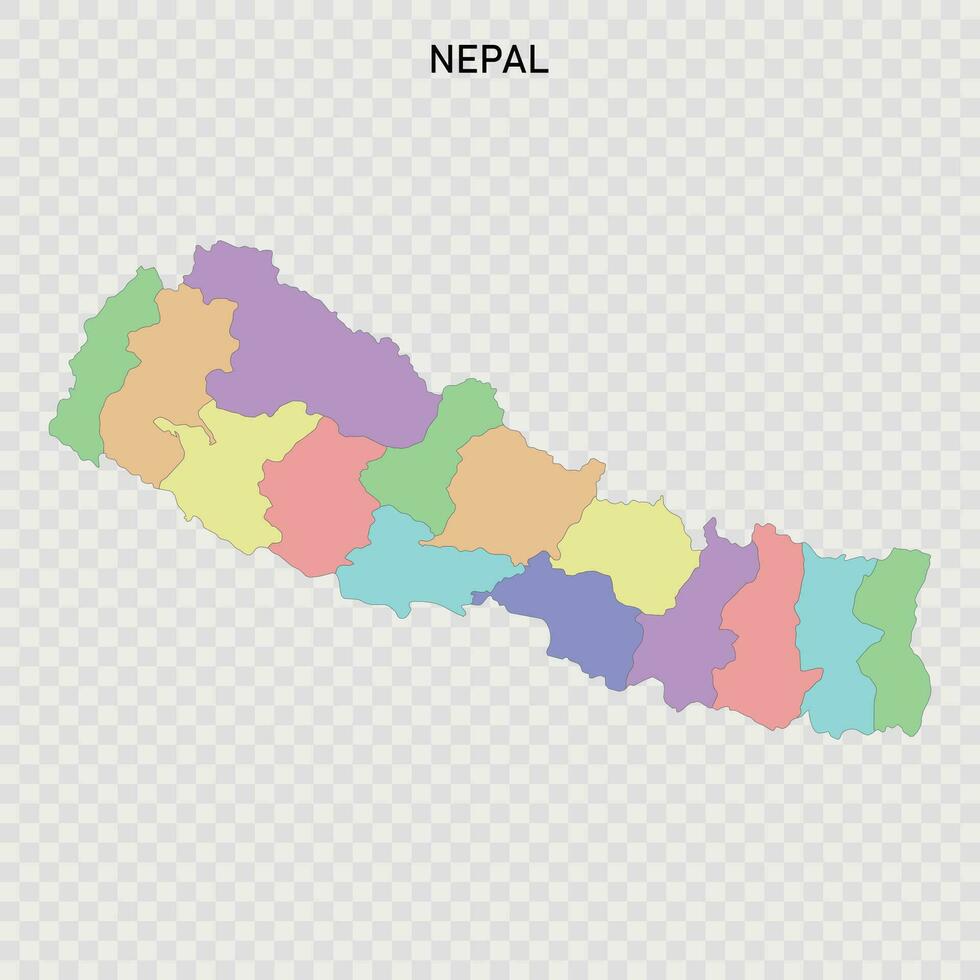 isolé coloré carte de Népal vecteur