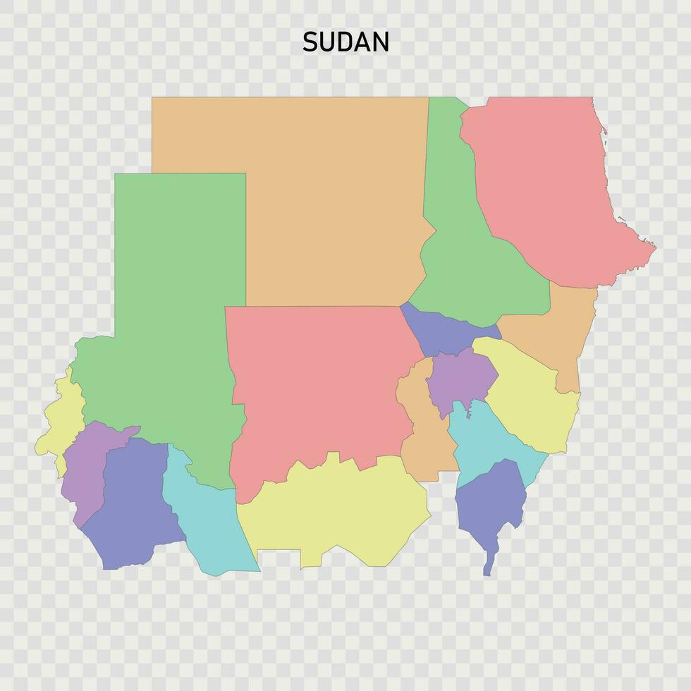 isolé coloré carte de Soudan vecteur
