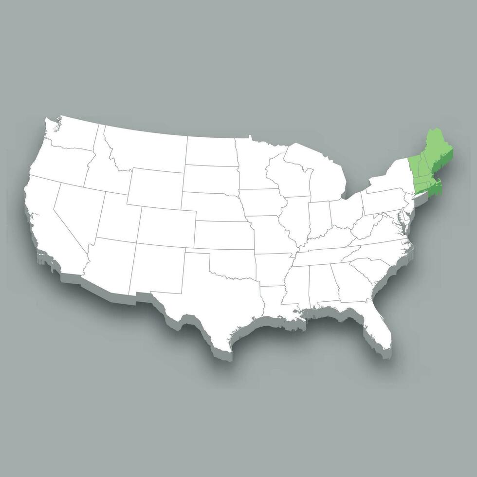 Nouveau Angleterre division emplacement dans uni États carte vecteur