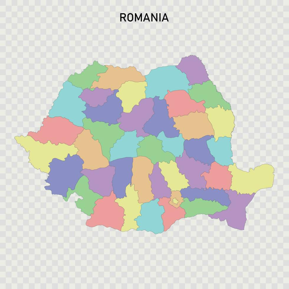 isolé coloré carte de Roumanie vecteur
