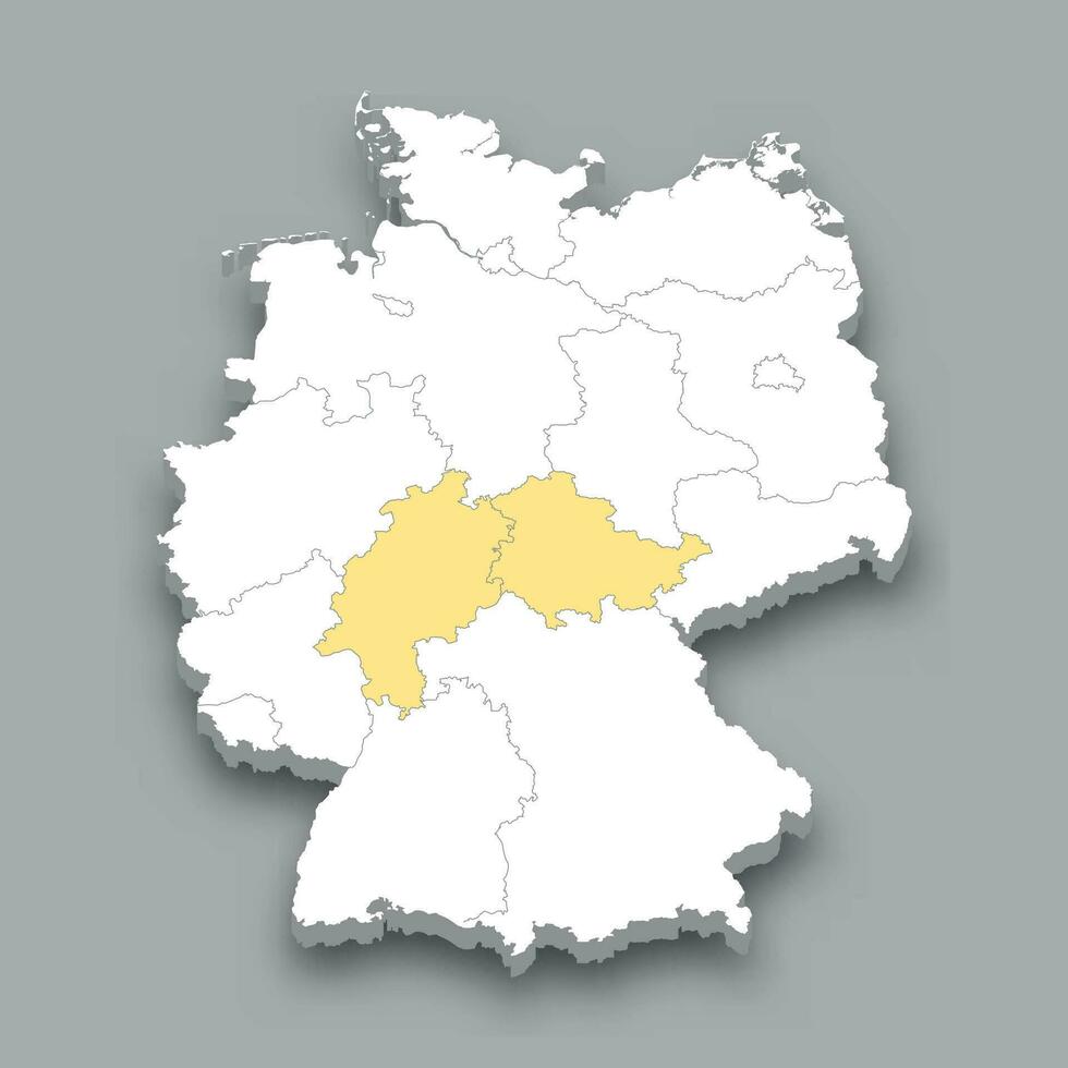 central Région emplacement dans Allemagne carte vecteur
