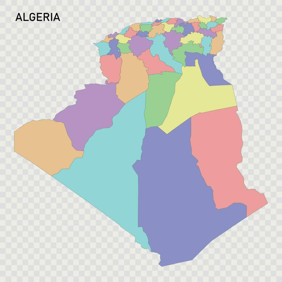 isolé coloré carte de Algérie vecteur