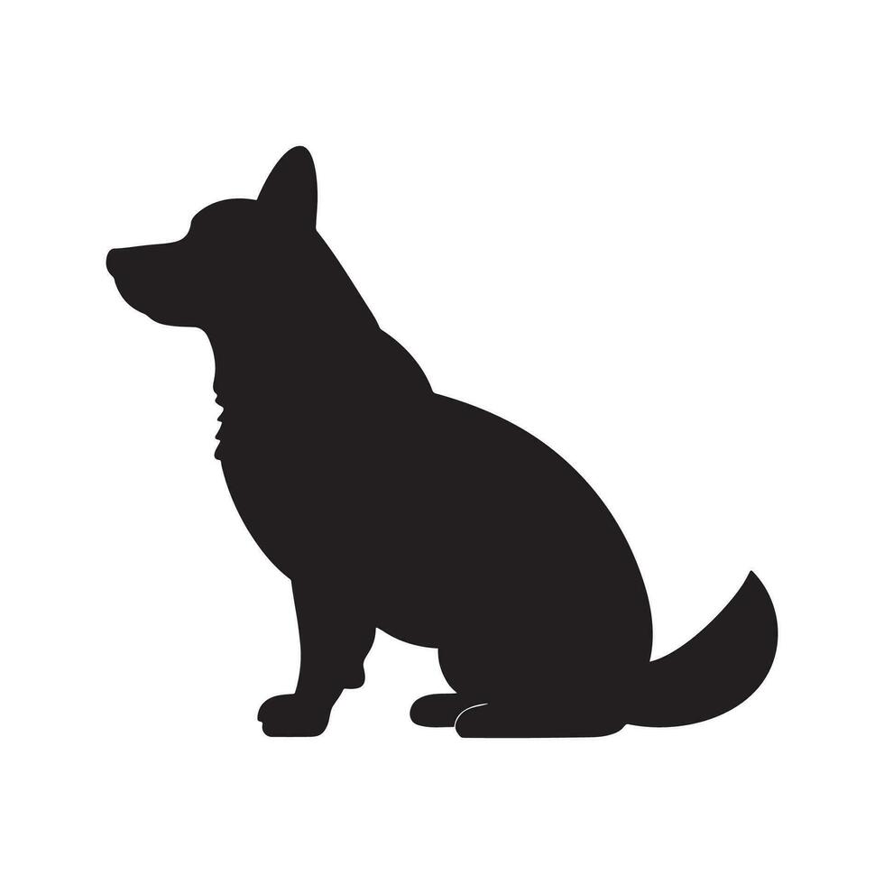 chien silhouette logo isolé sur blanc Contexte vecteur