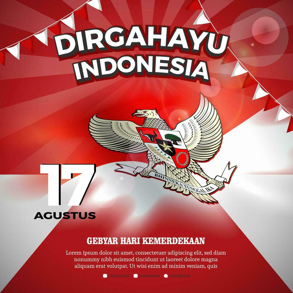 indépendance journée république de Indonésie. conception pour bannière et affiche. vecteur