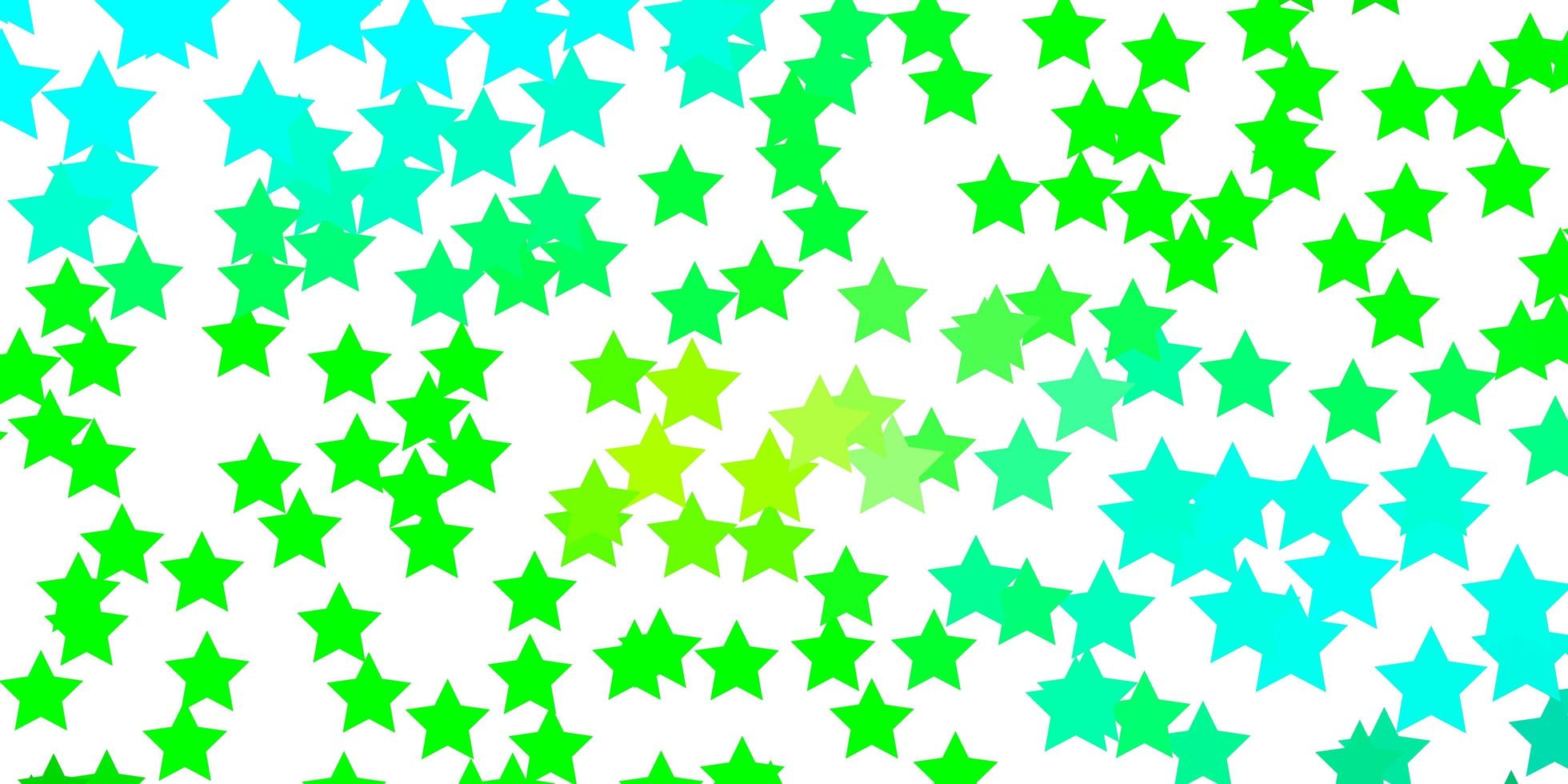 modèle vectoriel vert bleu clair avec illustration colorée d'étoiles au néon dans un style abstrait avec motif étoiles dégradé pour emballer des cadeaux