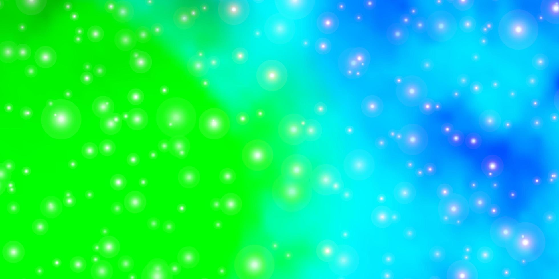 fond de vecteur vert bleu clair avec petites et grandes étoiles brillantes illustration colorée avec petites et grandes étoiles design pour la promotion de votre entreprise