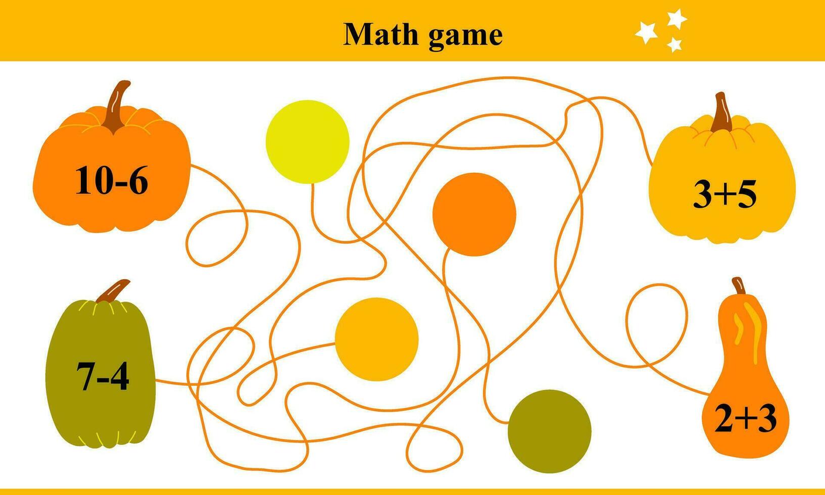 éducatif page avec des exercices pour les enfants sur une addition et soustraction. résoudre exemples, trouver une chemin, et écrire votre répondre dans cercles. vecteur dessin animé illustration