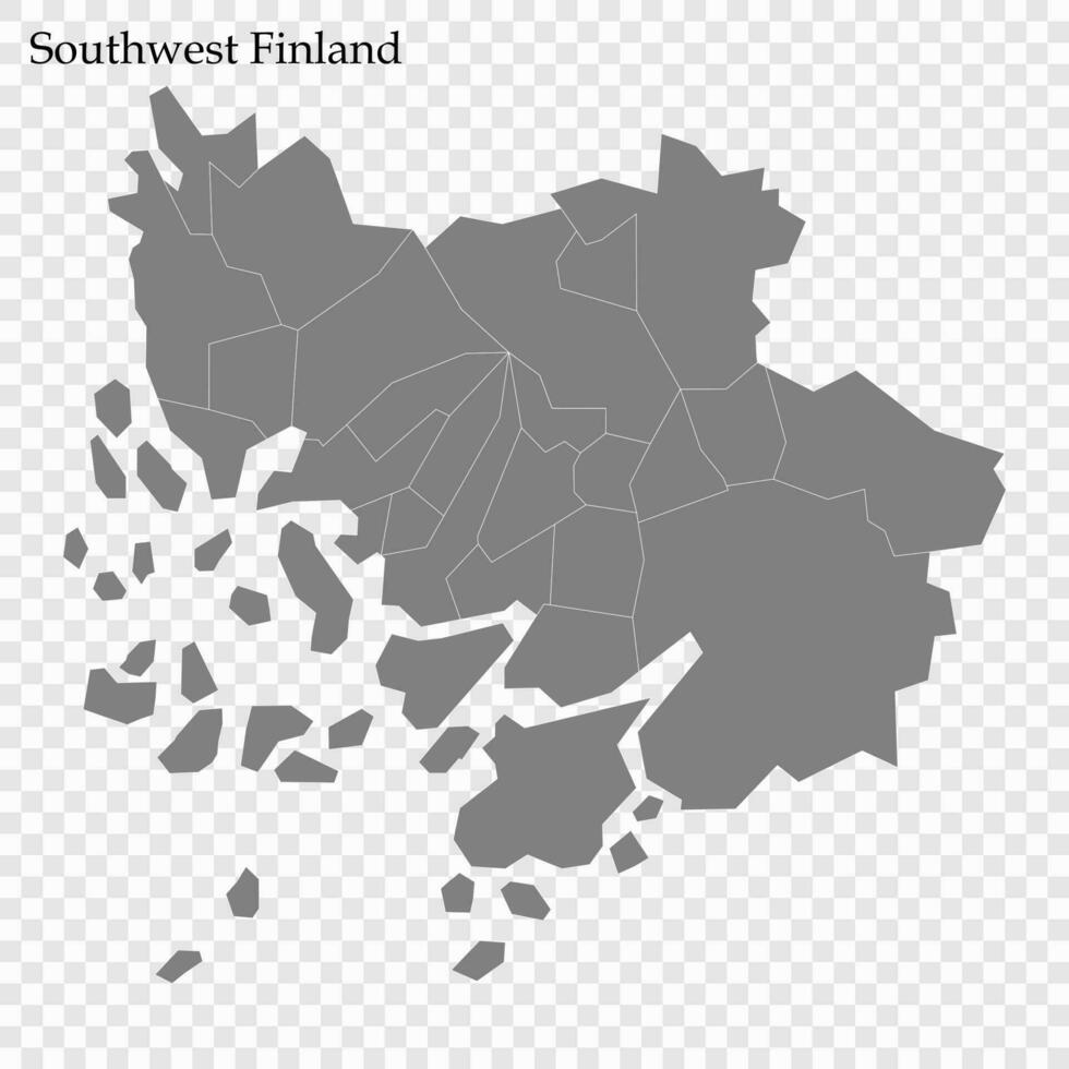 haute qualité carte Région de Finlande vecteur