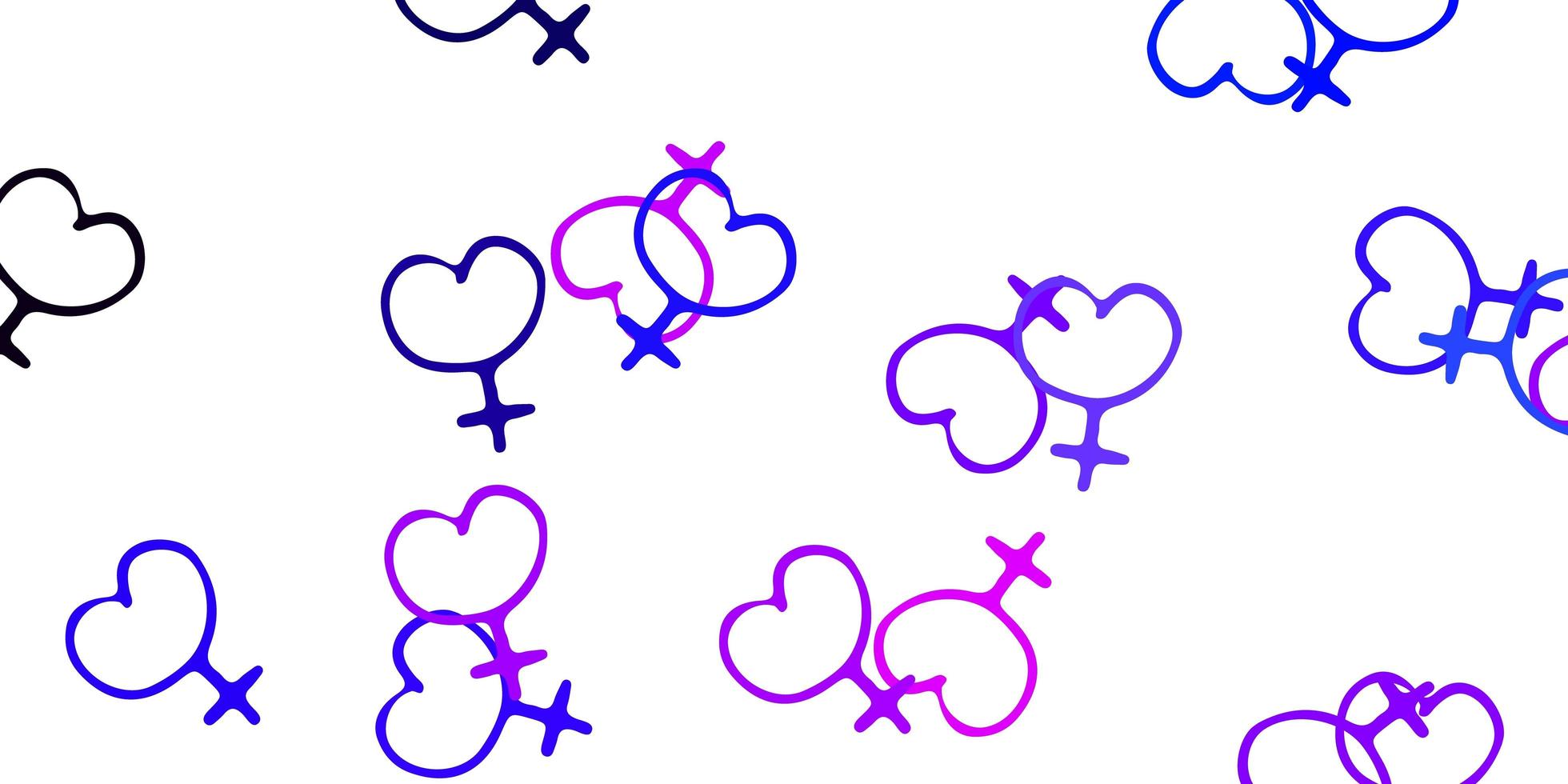 motif vectoriel bleu rose clair avec des éléments de féminisme