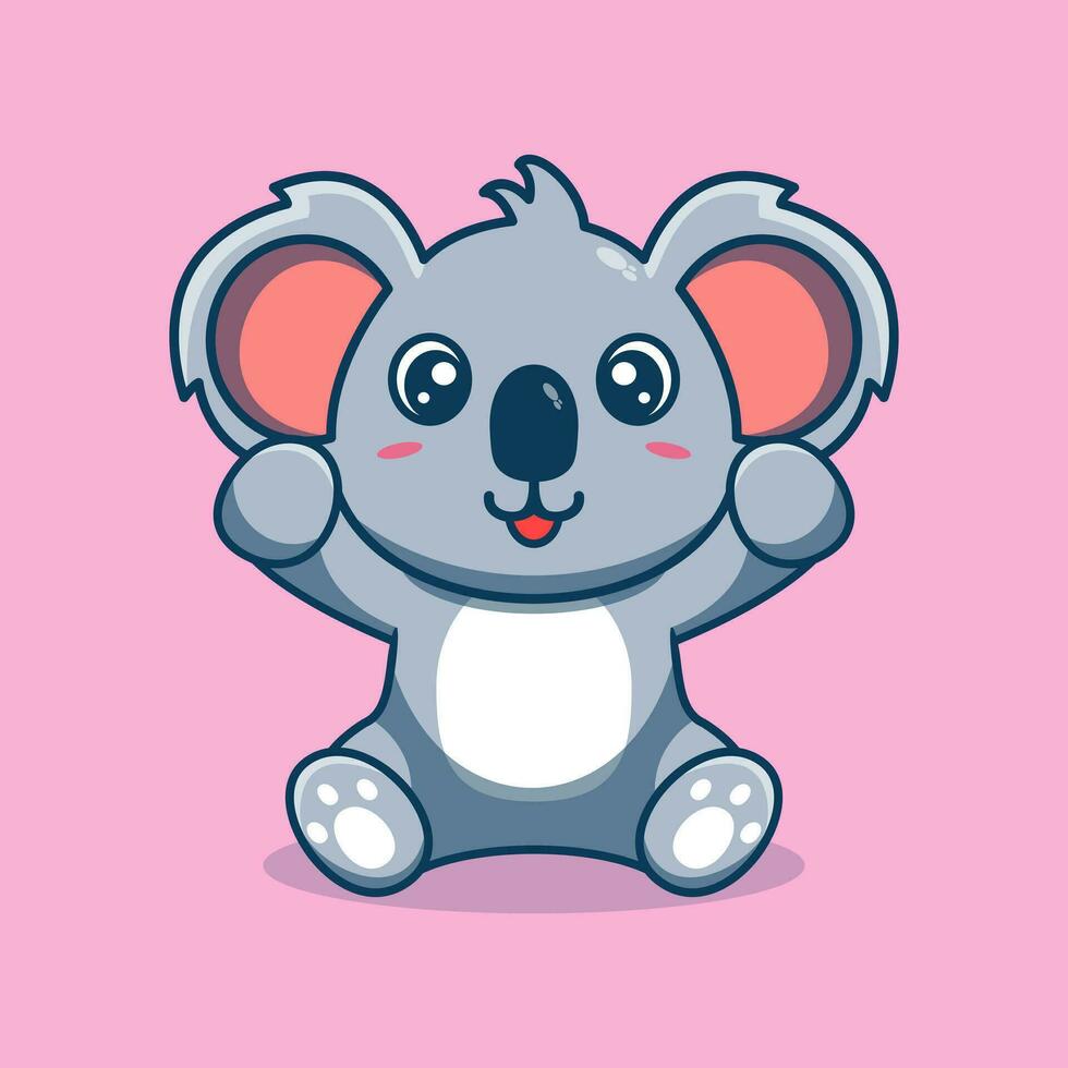 vecteur koala séance mignonne Créatif kawaii dessin animé mascotte logo