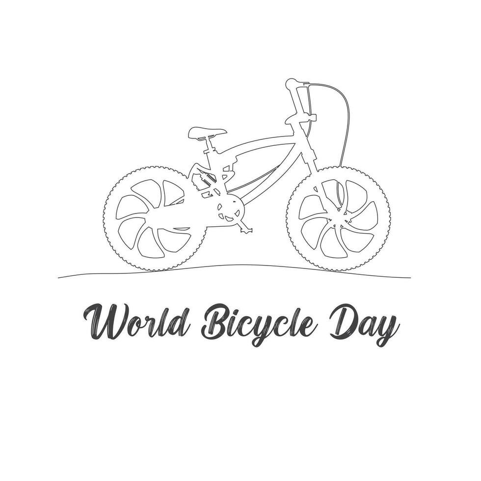 pédaler vers une mieux monde, célébrer monde vélo journée vecteur