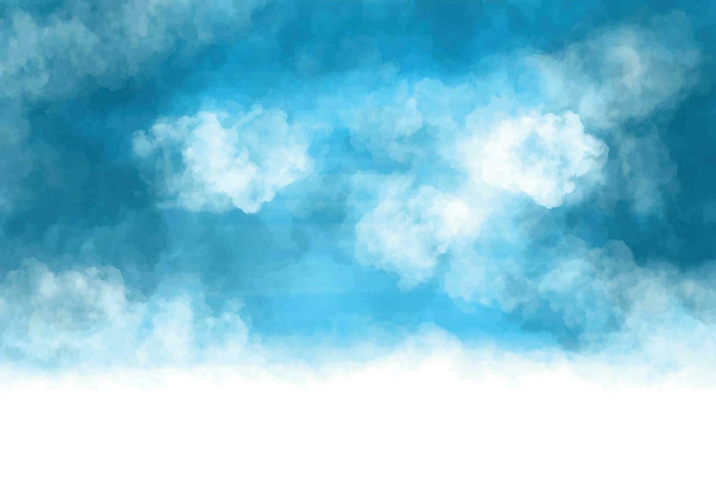 blanc nuage sur bleu ciel conception vecteur