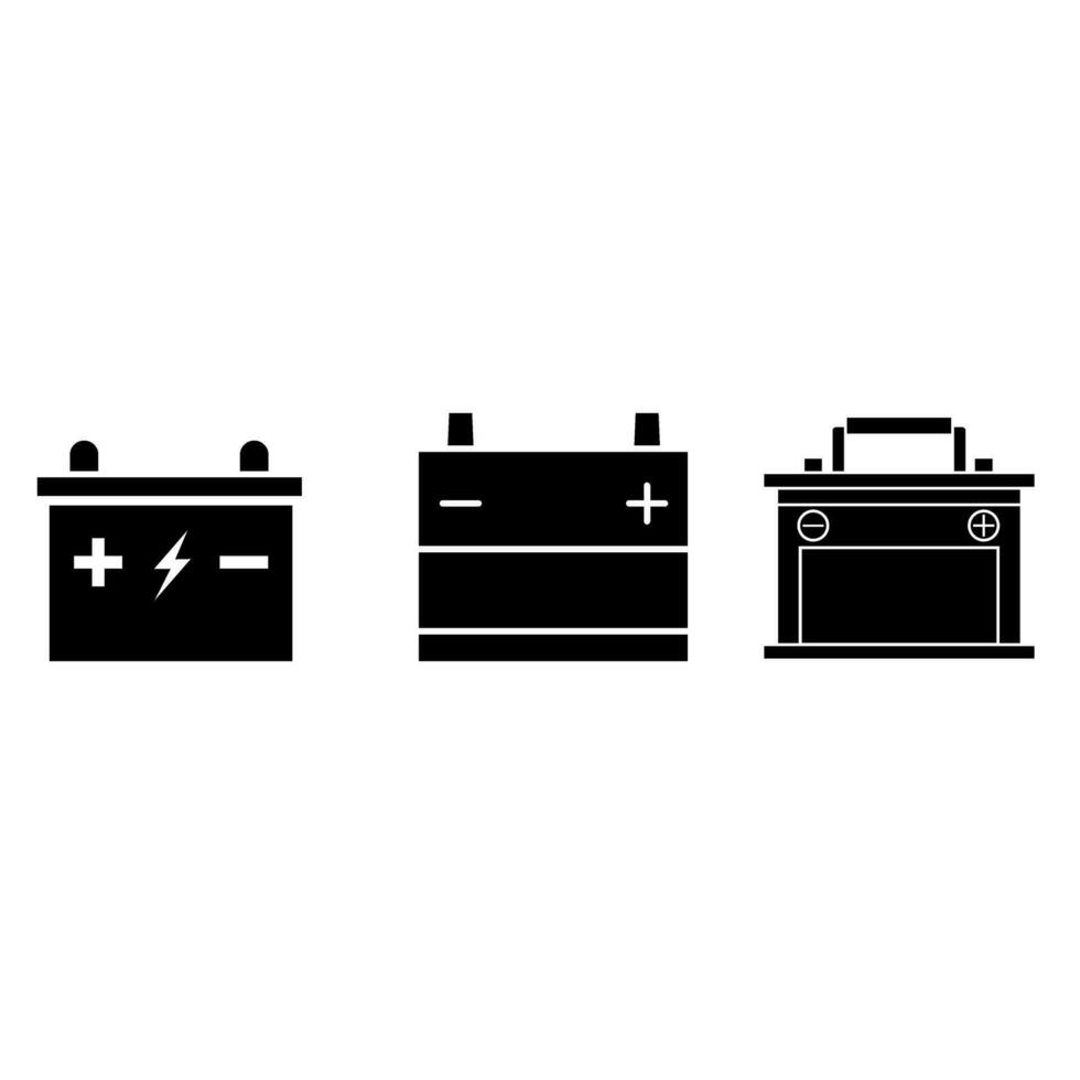 voiture batterie icône vecteur ensemble. accumulateur illustration signe collection. charge symbole ou logo.