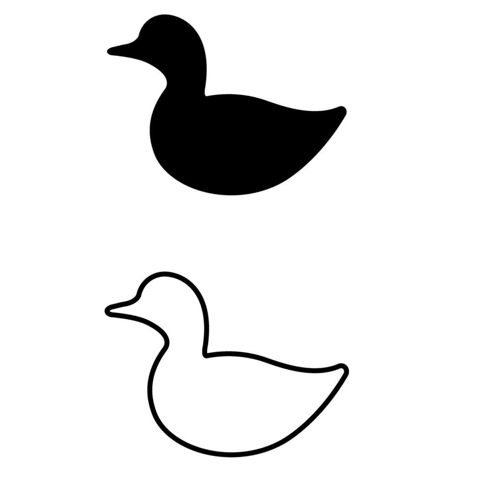 canard icône vecteur ensemble. oiseau illustration signe collection. animal symbole ou logo.