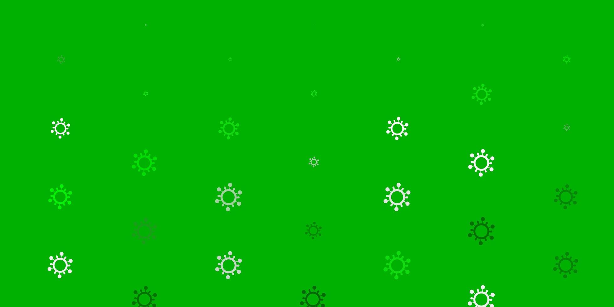 modèle vectoriel vert clair avec des éléments de coronavirus