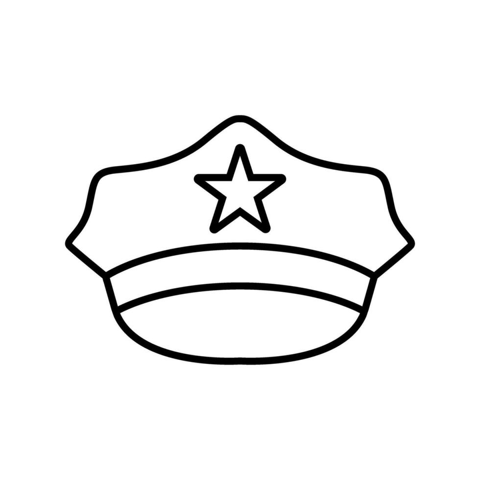 police icône vecteur. police casquette illustration signe. loi symbole. Justice logo. vecteur