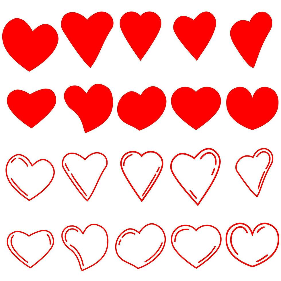 cœur icône vecteur ensemble. l'amour illustration signe collection. la Saint-Valentin journée symbole.
