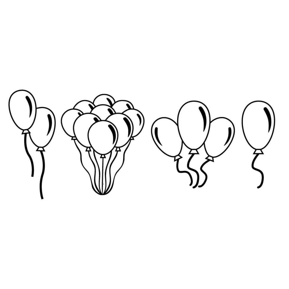 des ballons icône vecteur ensemble. anniversaire illustration signe collection. fête symbole. un événement logo.