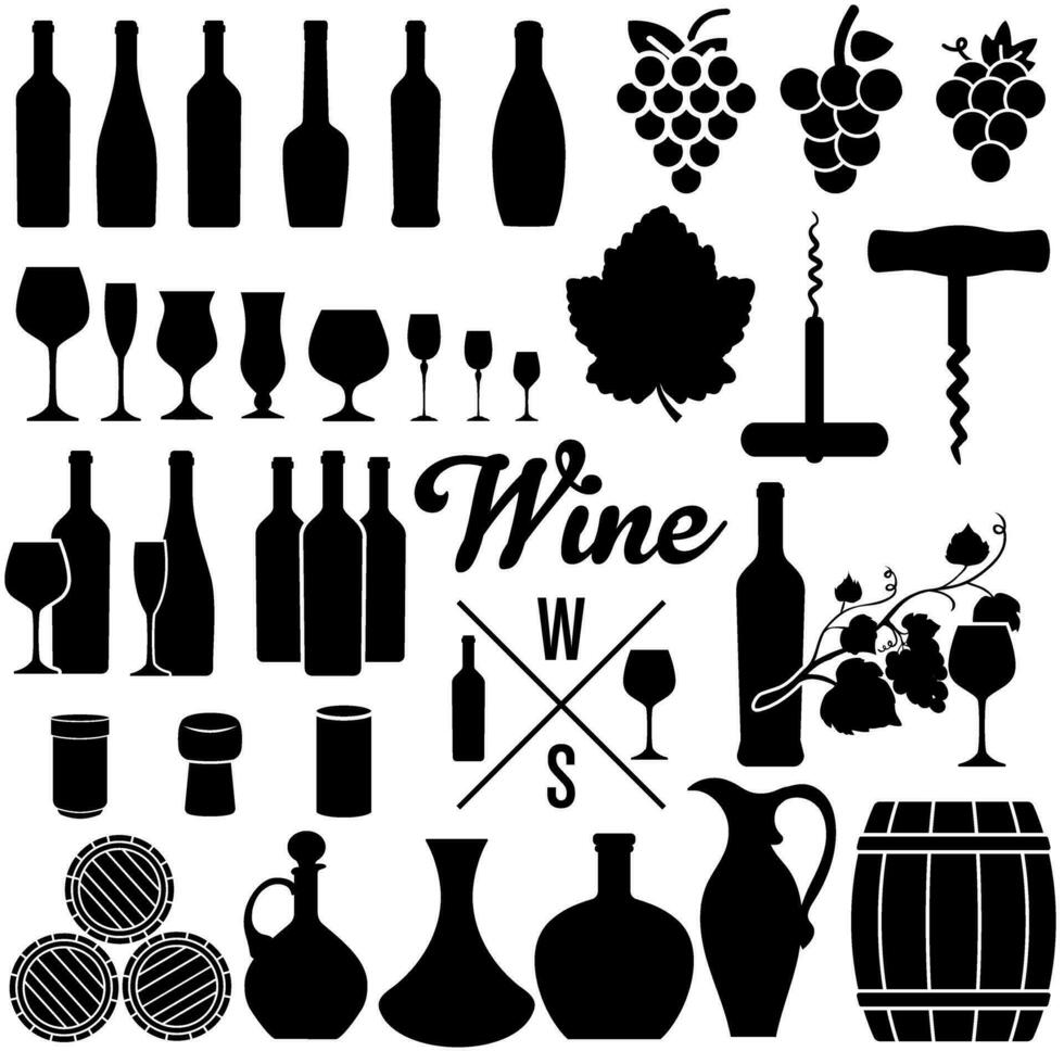 du vin icône vecteur ensemble. du vin fabrication illustration signe collection. du vin maison symbole ou logo.