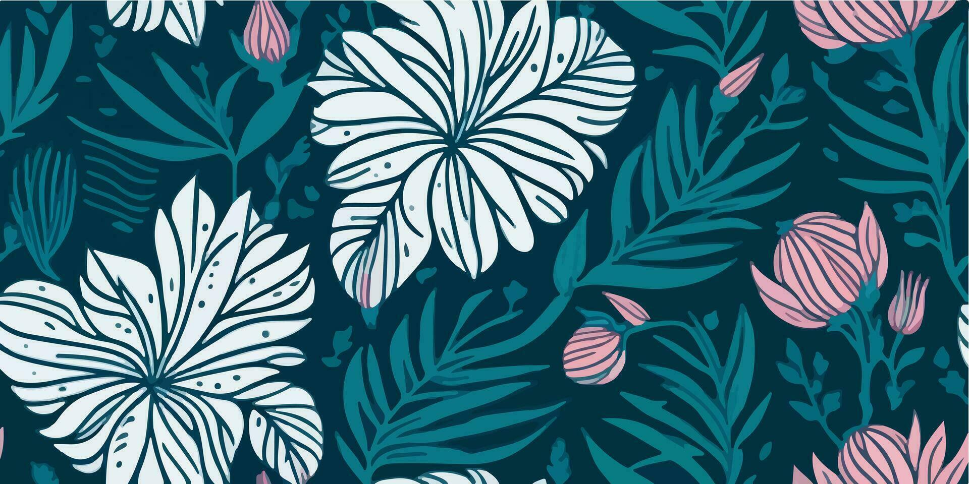 éclectique jardin. la fusion de diverse fleur motifs dans vibrant couleurs vecteur