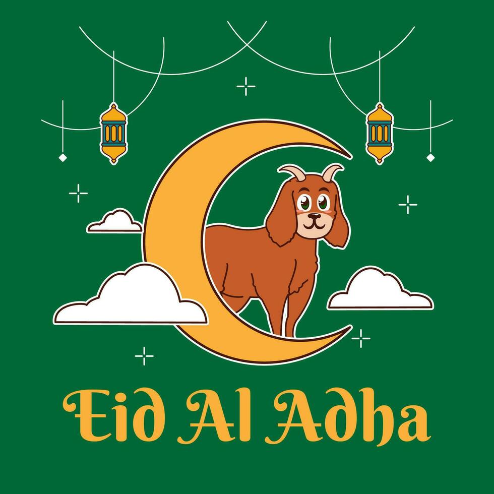 eid Al adha avec chèvre vecteur