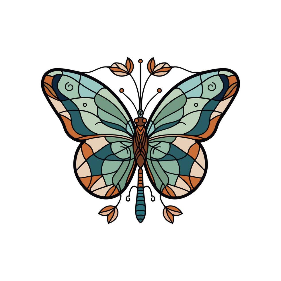 une coloré papillon avec complexe détails, parfait pour une logo conception cette représente la grâce, transformation, et beauté vecteur