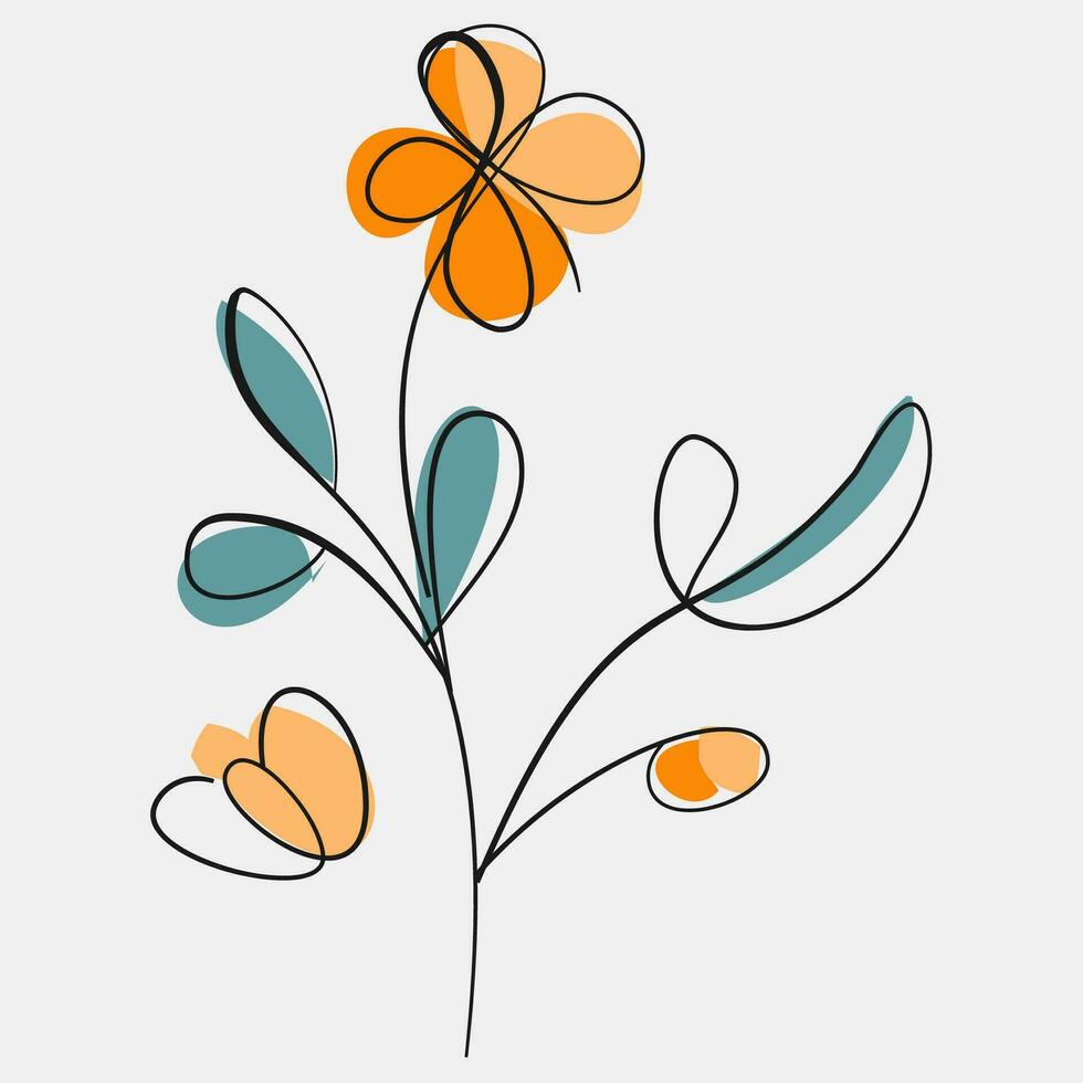 minimaliste floral vecteur art des illustrations pour occasions modèle ancien mode main tiré décor