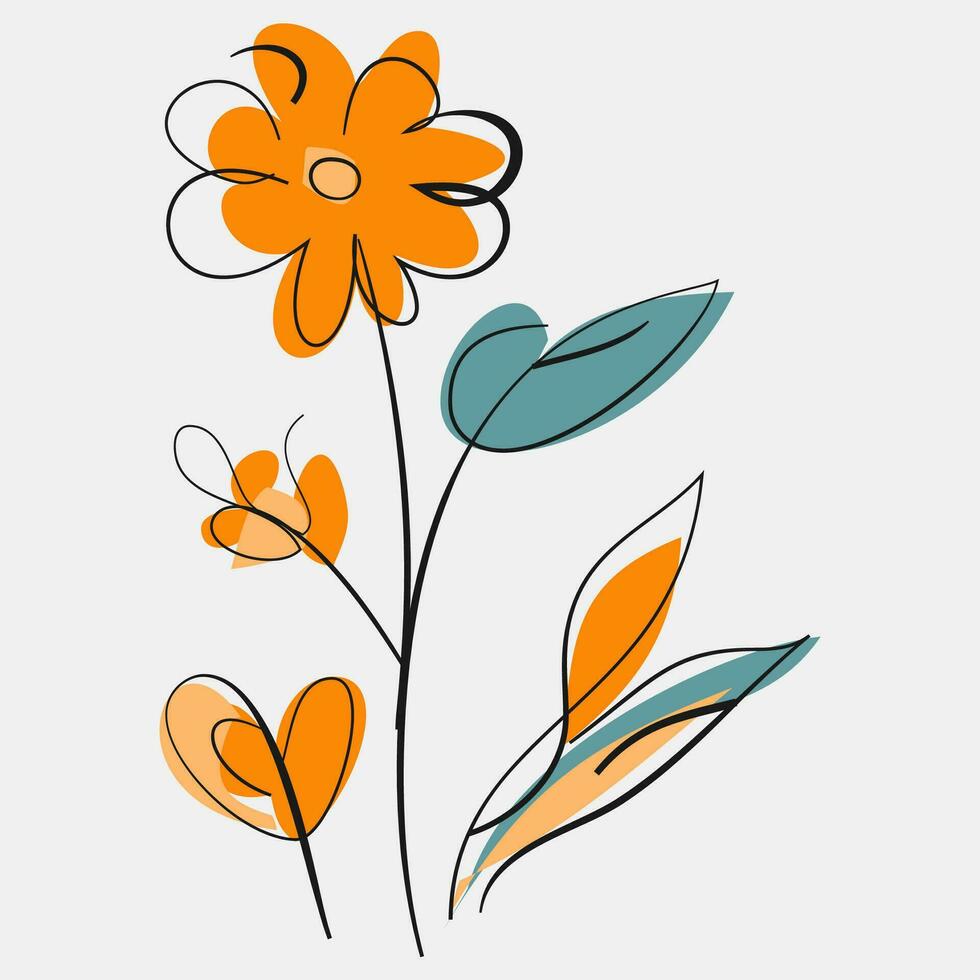 minimaliste floral vecteur art des illustrations pour occasions modèle ancien mode main tiré décor