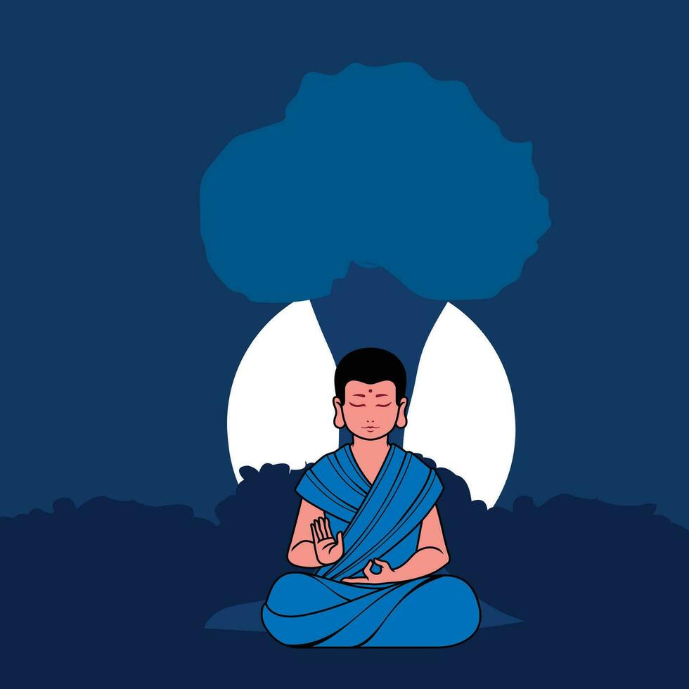 illustration de mahavir jayanti plat vecteur