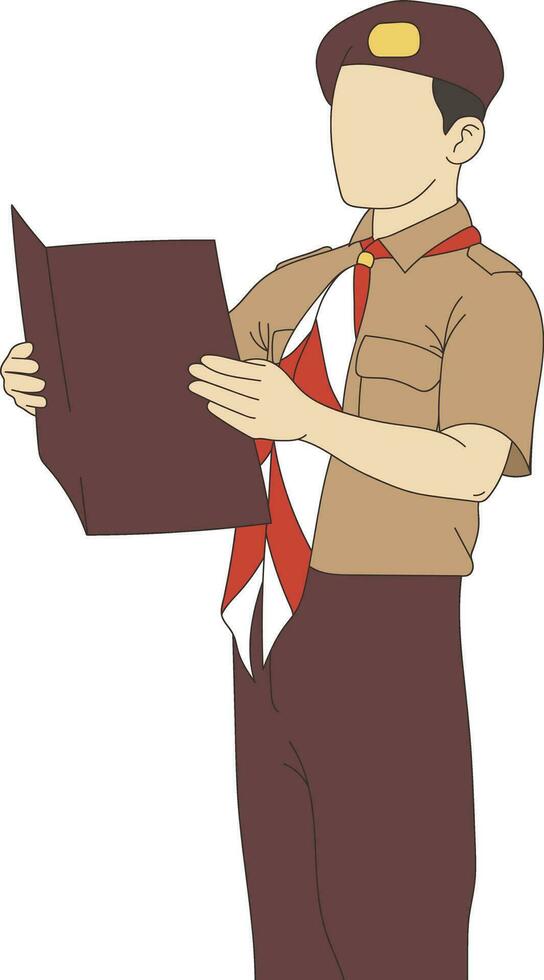 pramuka alias indonésien scout illustration vecteur
