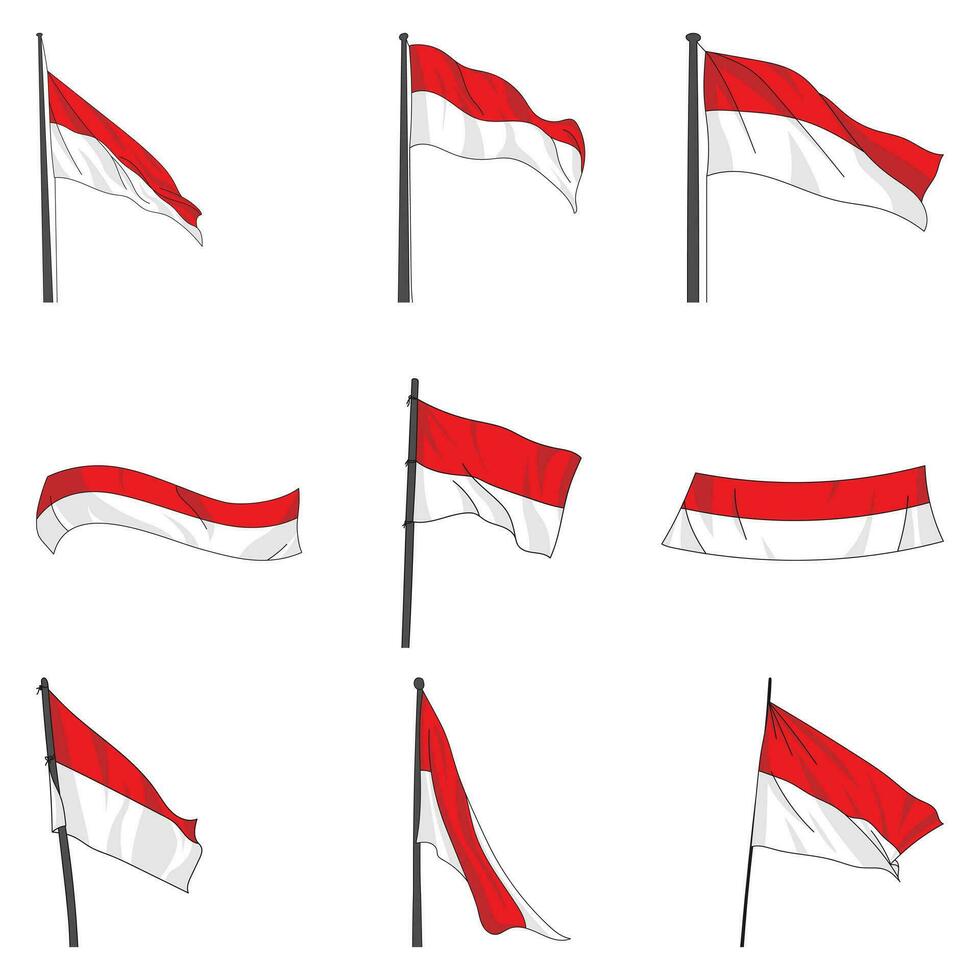 indonésien drapeau dans mignonne illustration vecteur