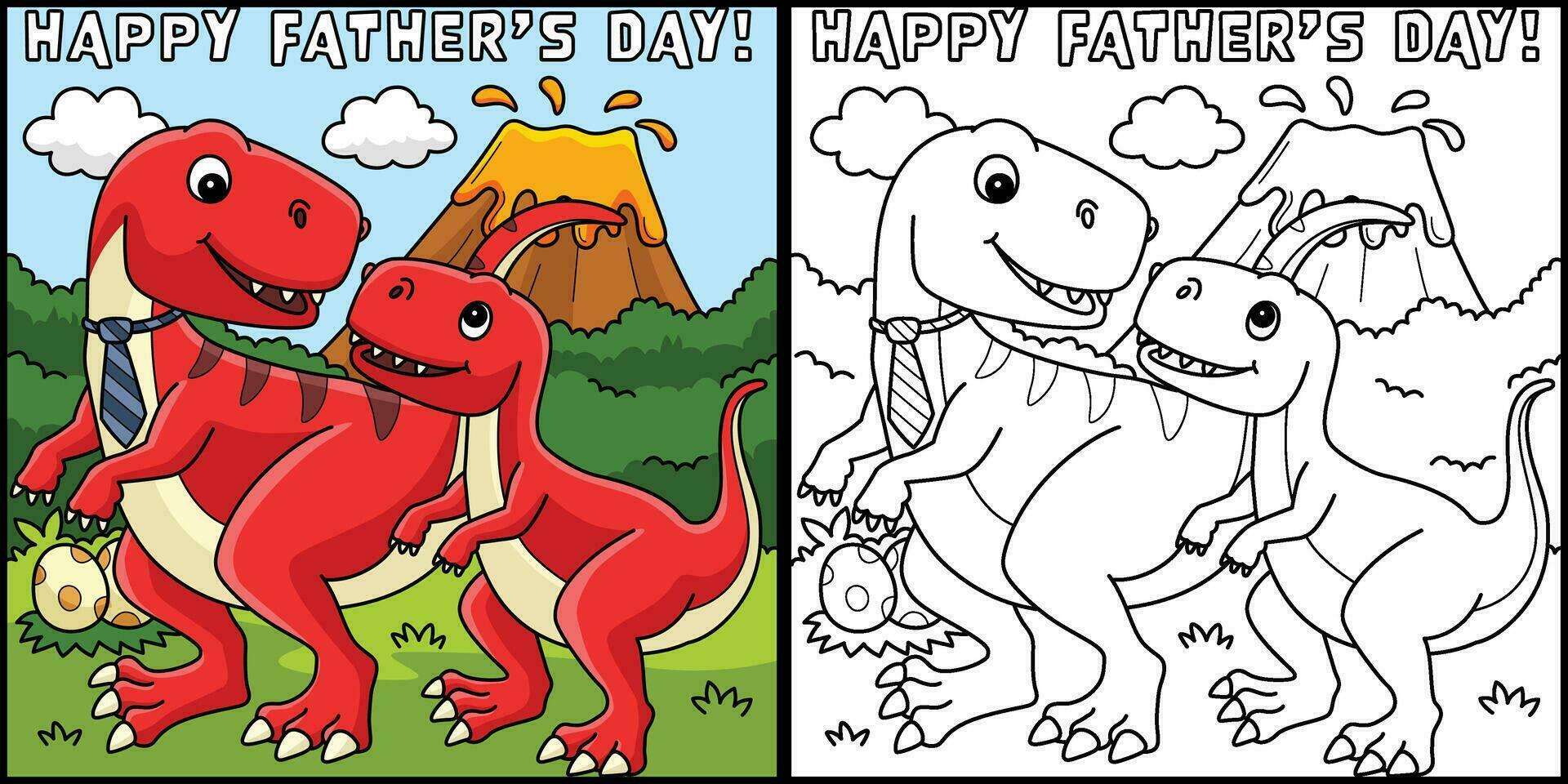 content les pères journée t Rex coloration page illustration vecteur