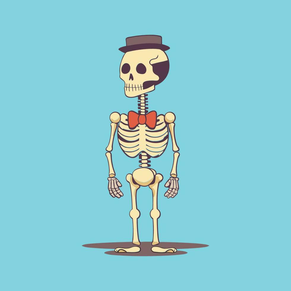 illustration vectorielle de squelette halloween heureux vecteur