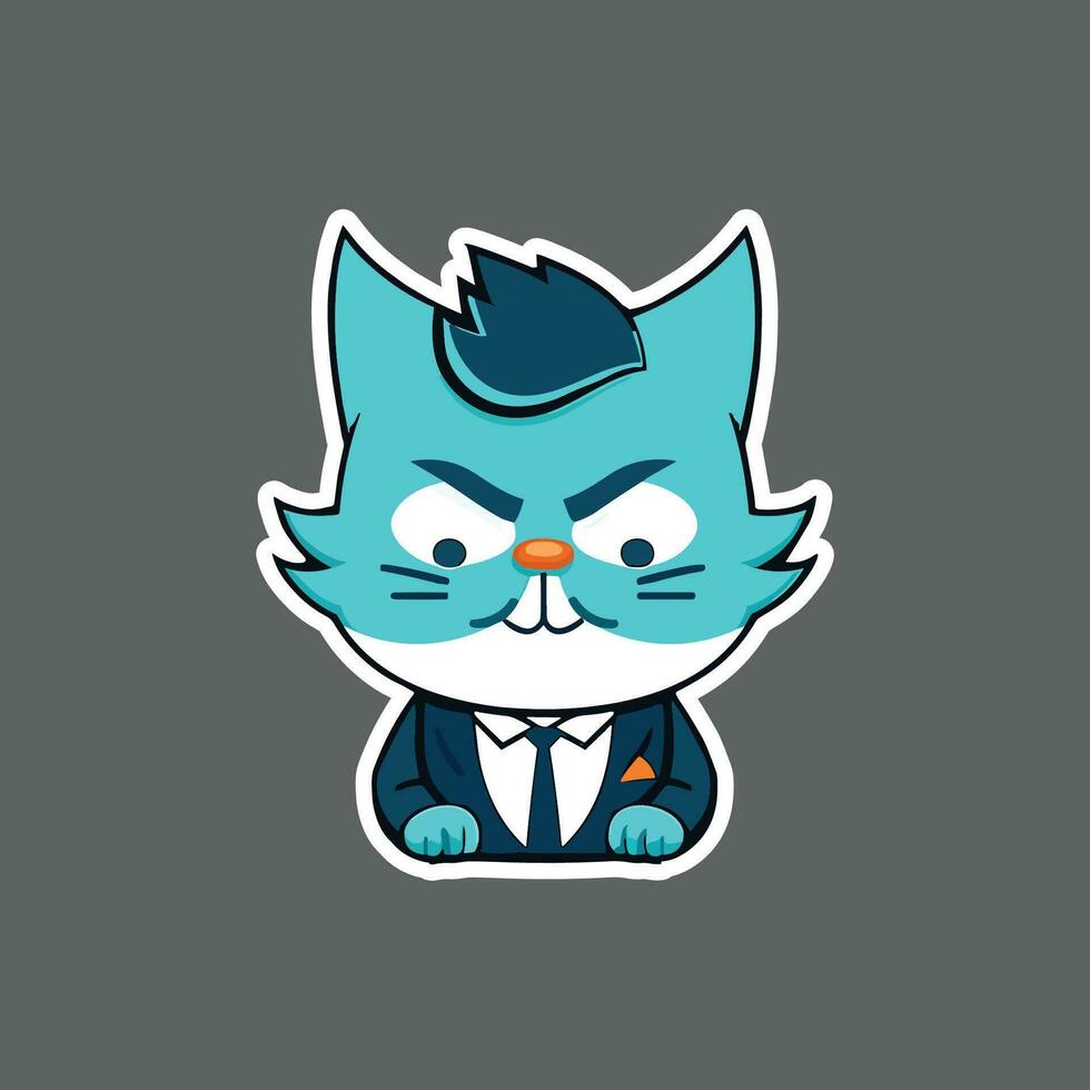 bleu chat mascotte vecteur illustration