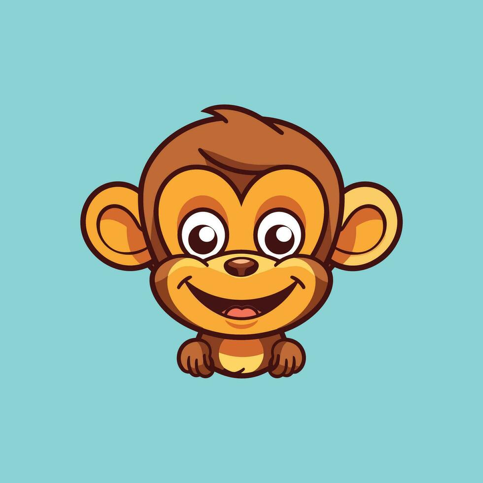 dessin animé singe tête mascotte vecteur