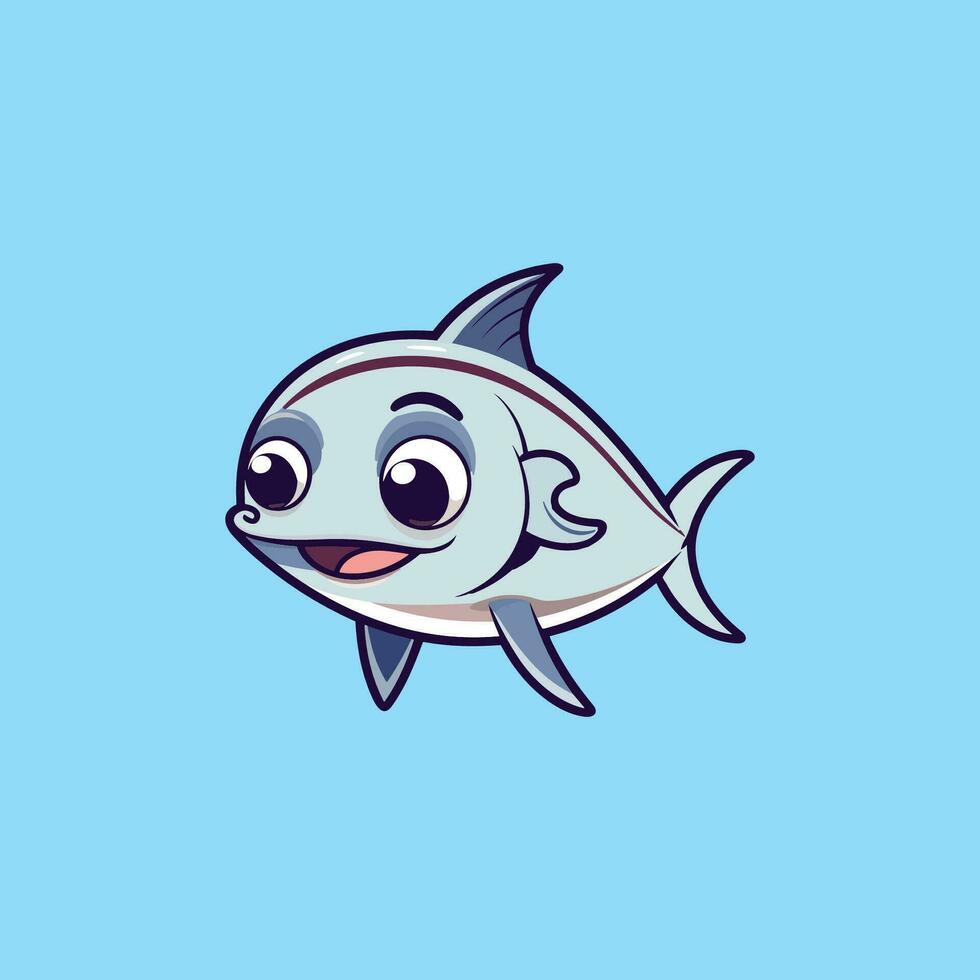 poisson thon mignonne mascotte logo vecteur