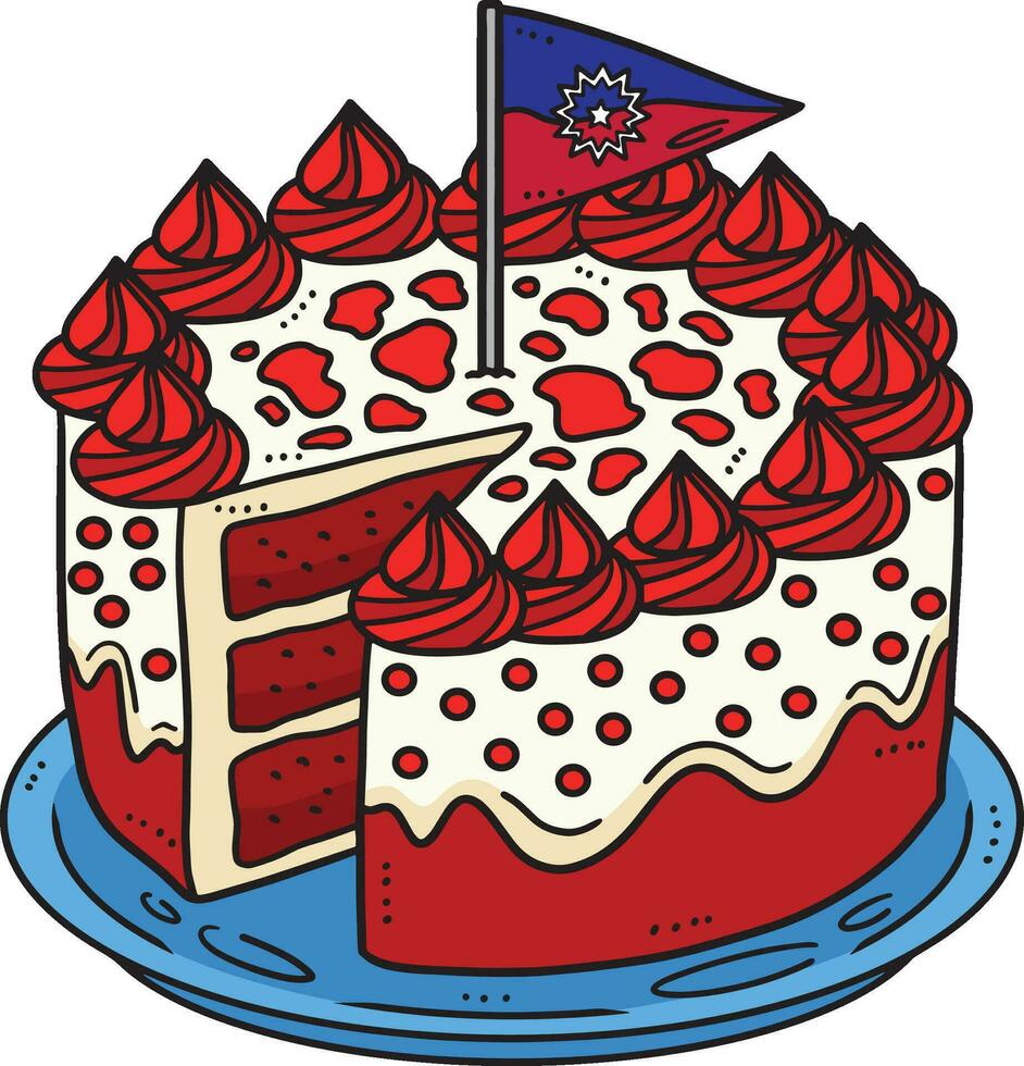 gâteau avec une drapeau topper dessin animé coloré clipart vecteur