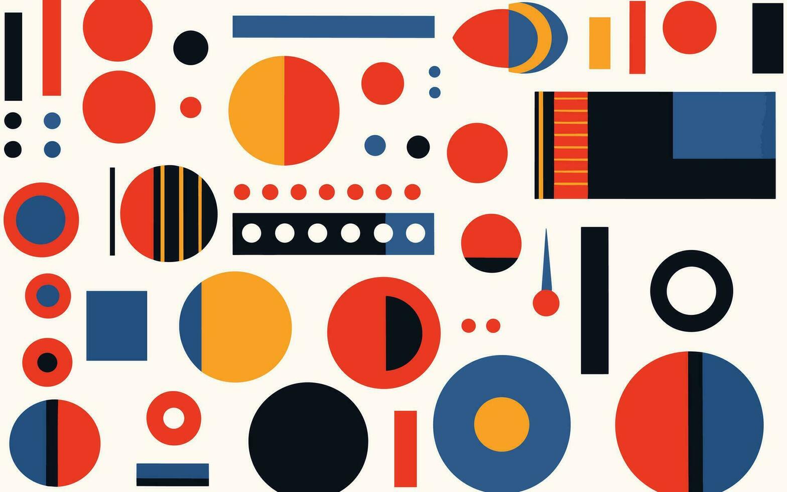 abstrait coloré abstrait géométrique formes et formes ensemble, dans le style de audacieux motifs et typographie, foncé Azur et rouge, bauhaus, africain motifs, blanc Contexte vecteur