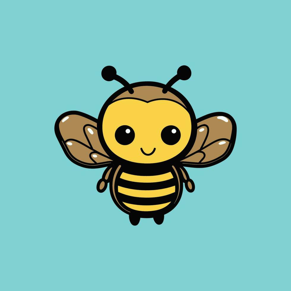 vecteur mignonne abeille en volant dessin animé vecteur icône illustration