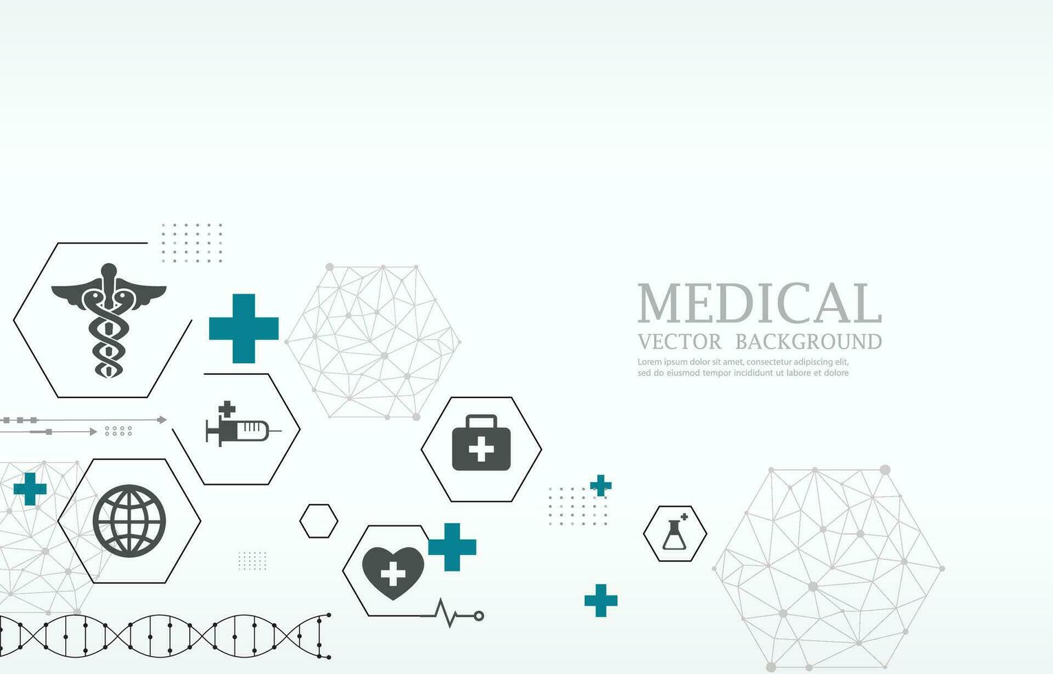 La technologie médical vecteur.medical icônes.blanc arrière-plan.géométrique forme. vecteur