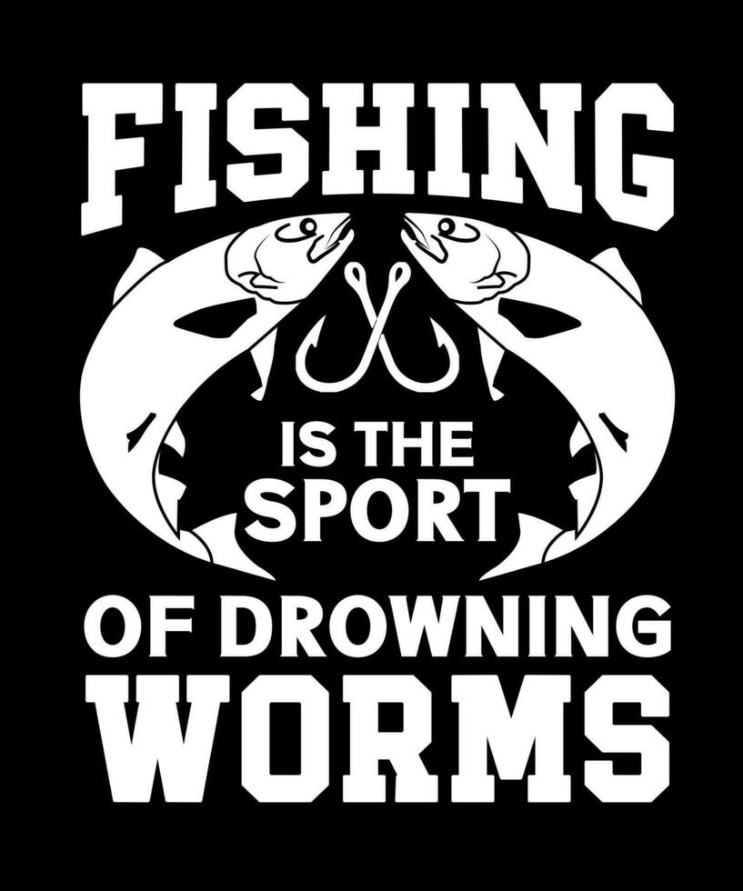 pêche est le sport de l'aube vers. Douane pêche t chemise pour Hommes et femmes vecteur